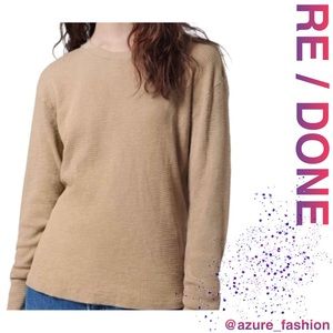RE/DONE Tan Thermal Long Sleeve Shirt!